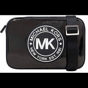 Michael Kors Black Patent Sport Crossbody Bag